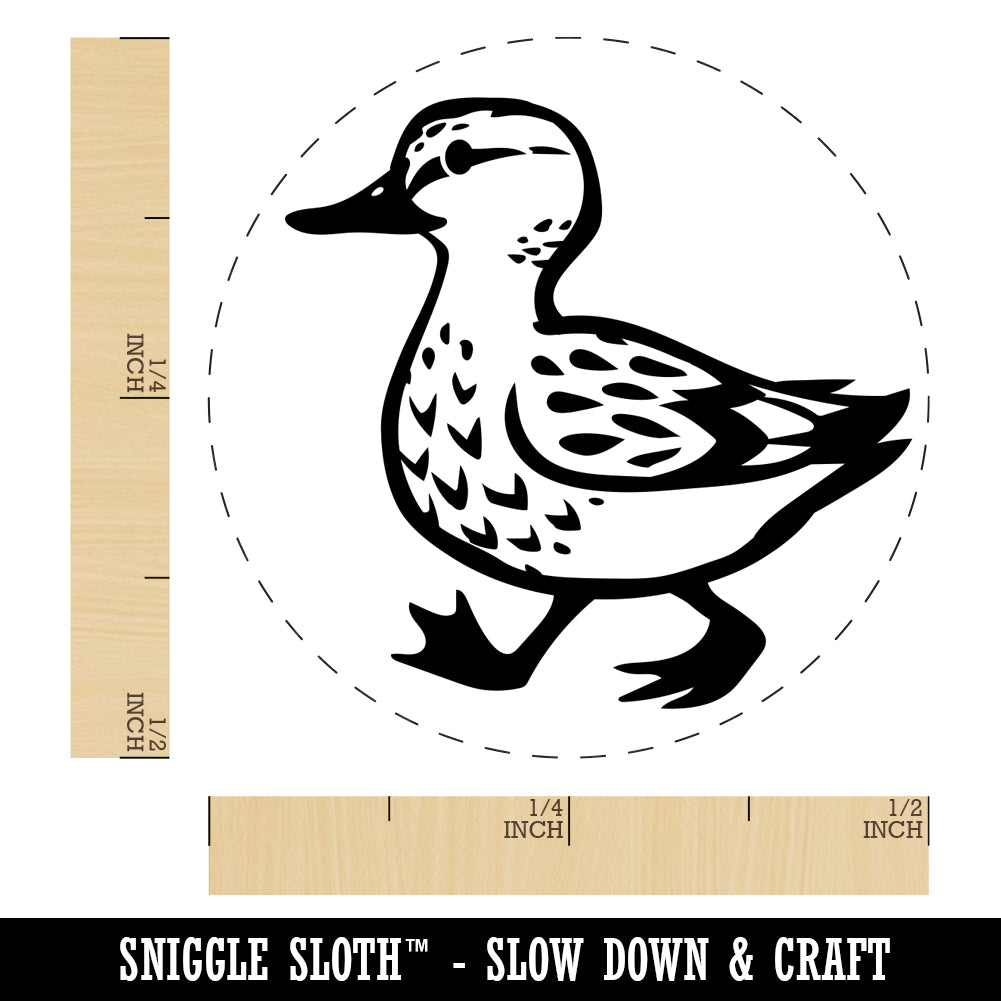 Cute Duck Walking Self-Inking Rubber Stamp for Stamping Crafting Planners