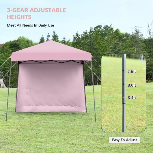 10 x 10 Feet Pop Up Tent Slant Leg Canopy with Roll-up Side Wall