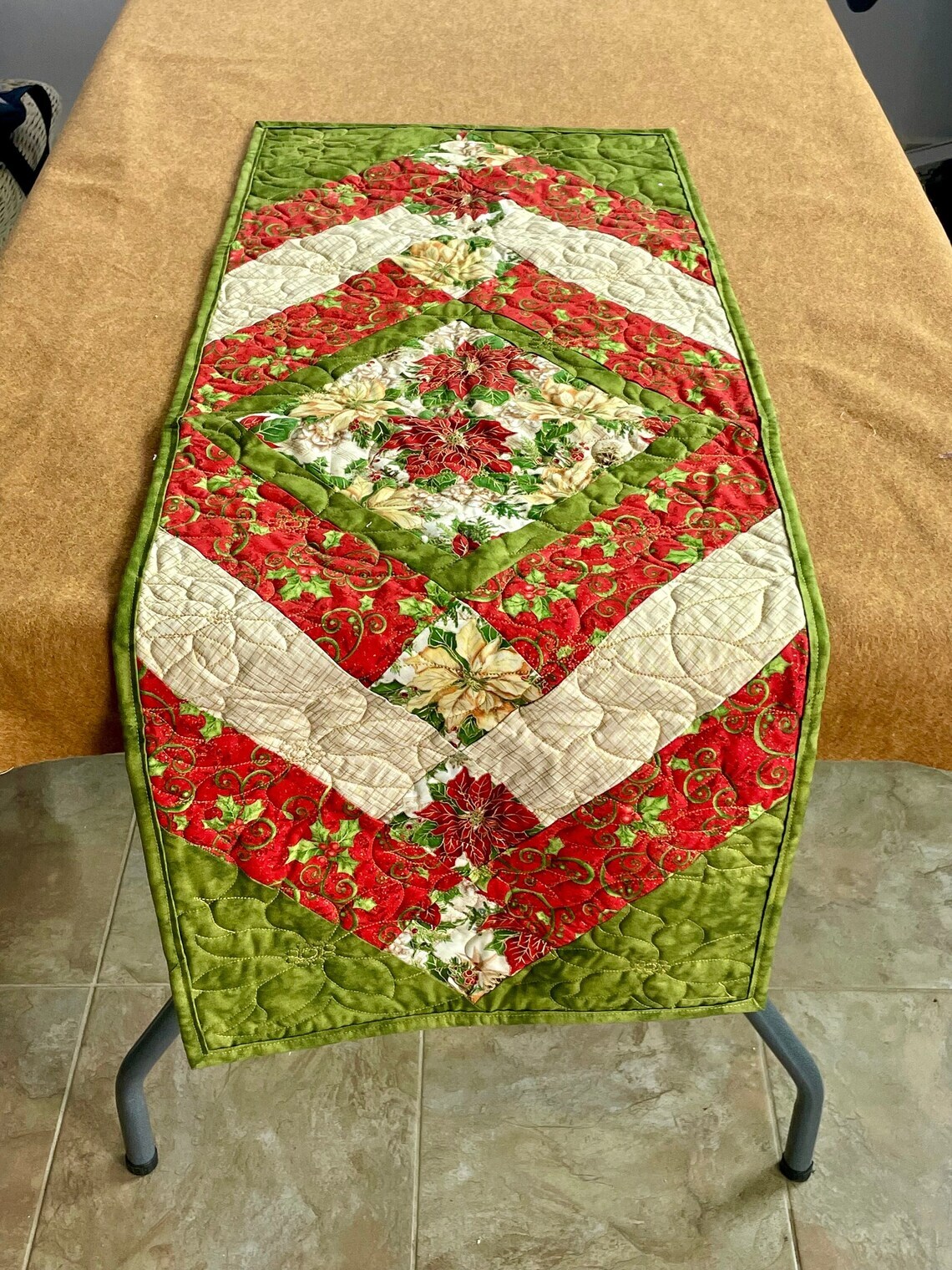 Quilted Holiday Holly Table Runner selling 12