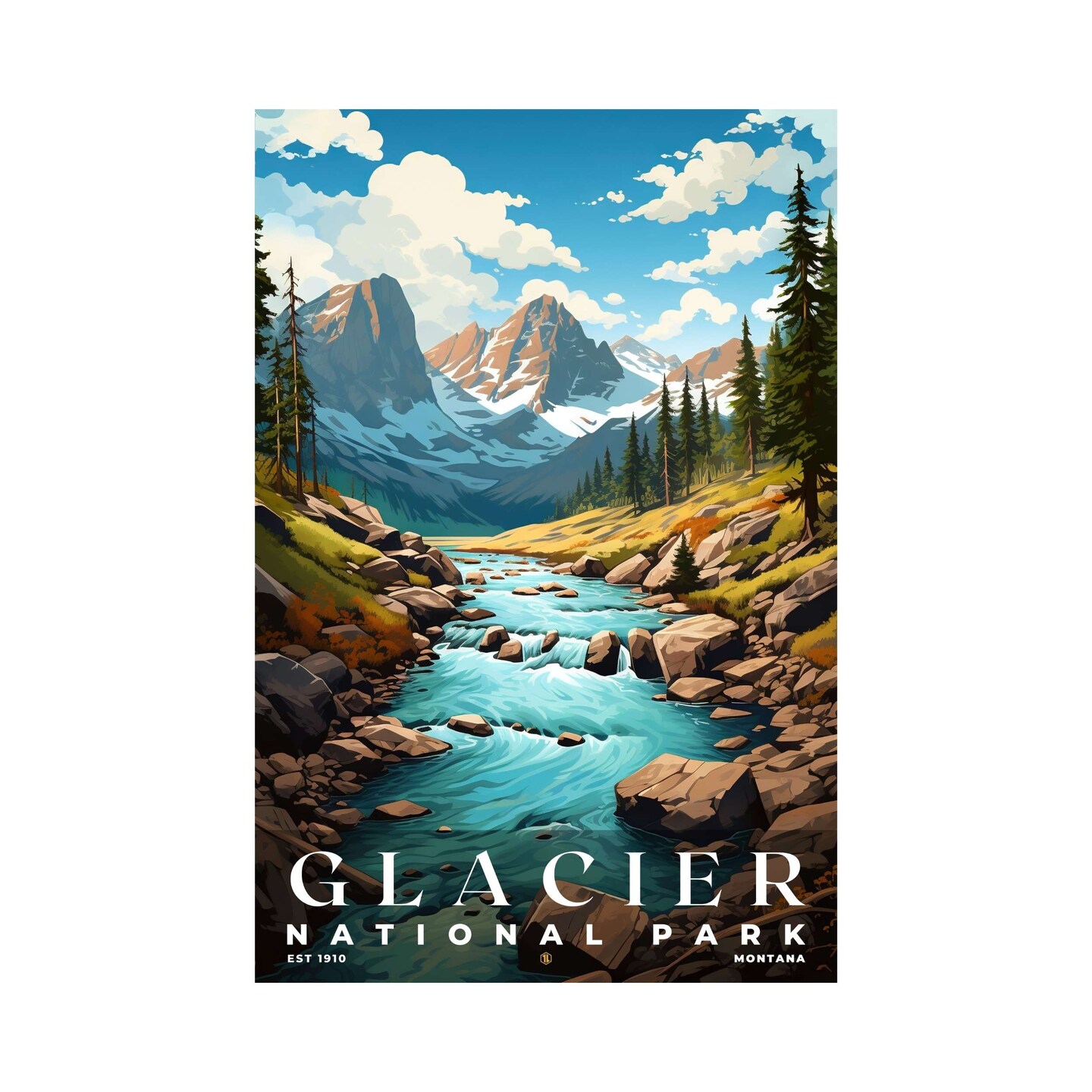 Glacier cheapest National Park Poster, Art 13