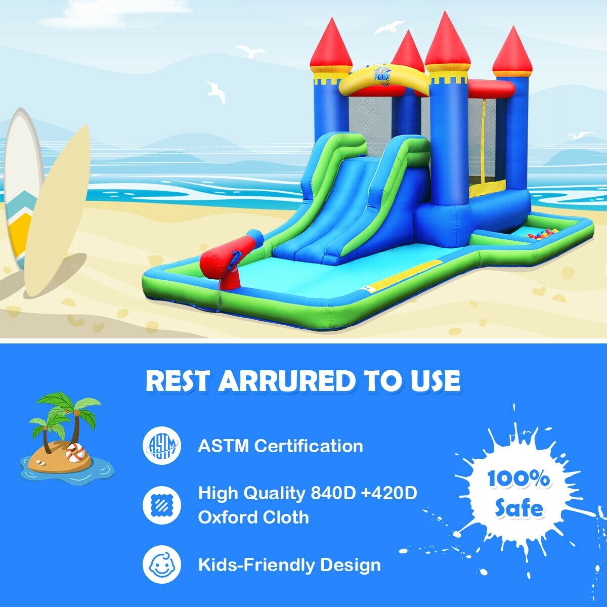 Kids Inflatable Bounce House Water Slide