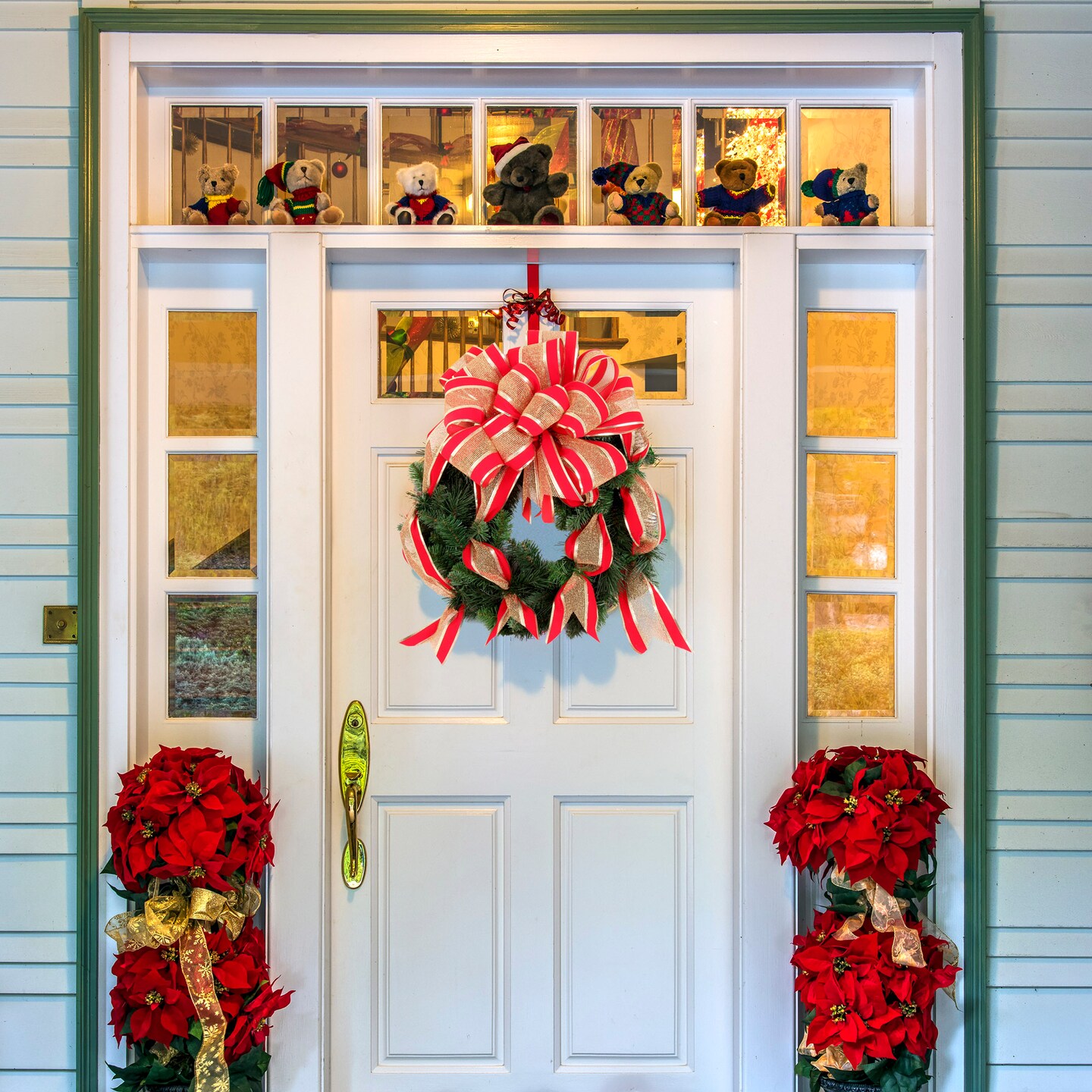 20&#x22; Evergreen Wreath - Lifelike Greenery with Christmas Bow, Perfect for Front Door, Wall &#x26; Mantel D&#xE9;cor - Holiday &#x26; Winter Accent - 2024 Christmas Collection, Floral Home by Artificial Flowers