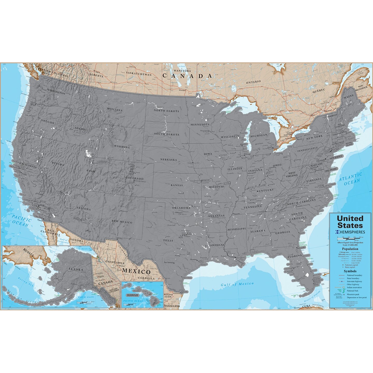 Scratch Off USA 24&#x22; x 36&#x22; Laminated Wall Map