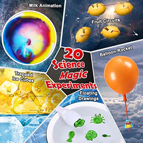 70 Lab Experiments Science Kits for Kids Age 4-6-8-12 Educational Scientific Toys Gifts for Girls Boys, Chemistry Set, Crystal Growing, Erupting Volcano, Fruit Circuits STEM Activities