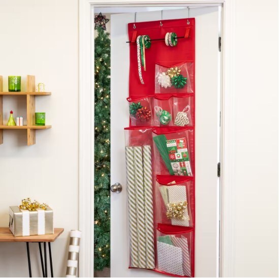 SIMPLIFY 9 Gal. 8-Compartment Hanging Holiday Gift Wrap Organizer 9056 -  The Home Depot