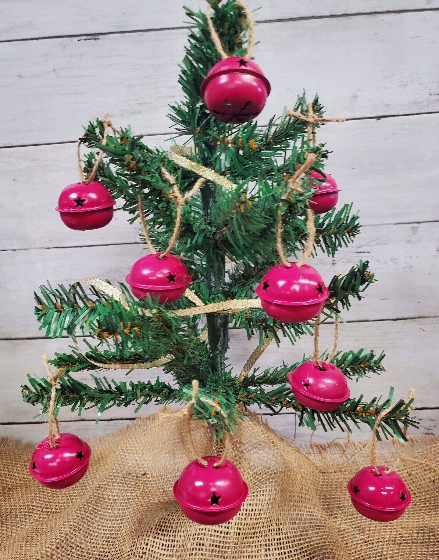 Copy-Christmas Jingle Bell Ornament Set of 9 Magenta | MakerPlace