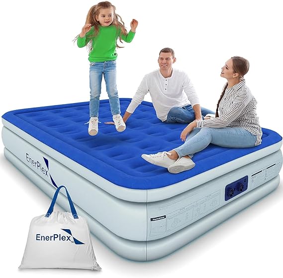 EnerPlex Double Height Inflatable Air Mattress with Built-in Pump