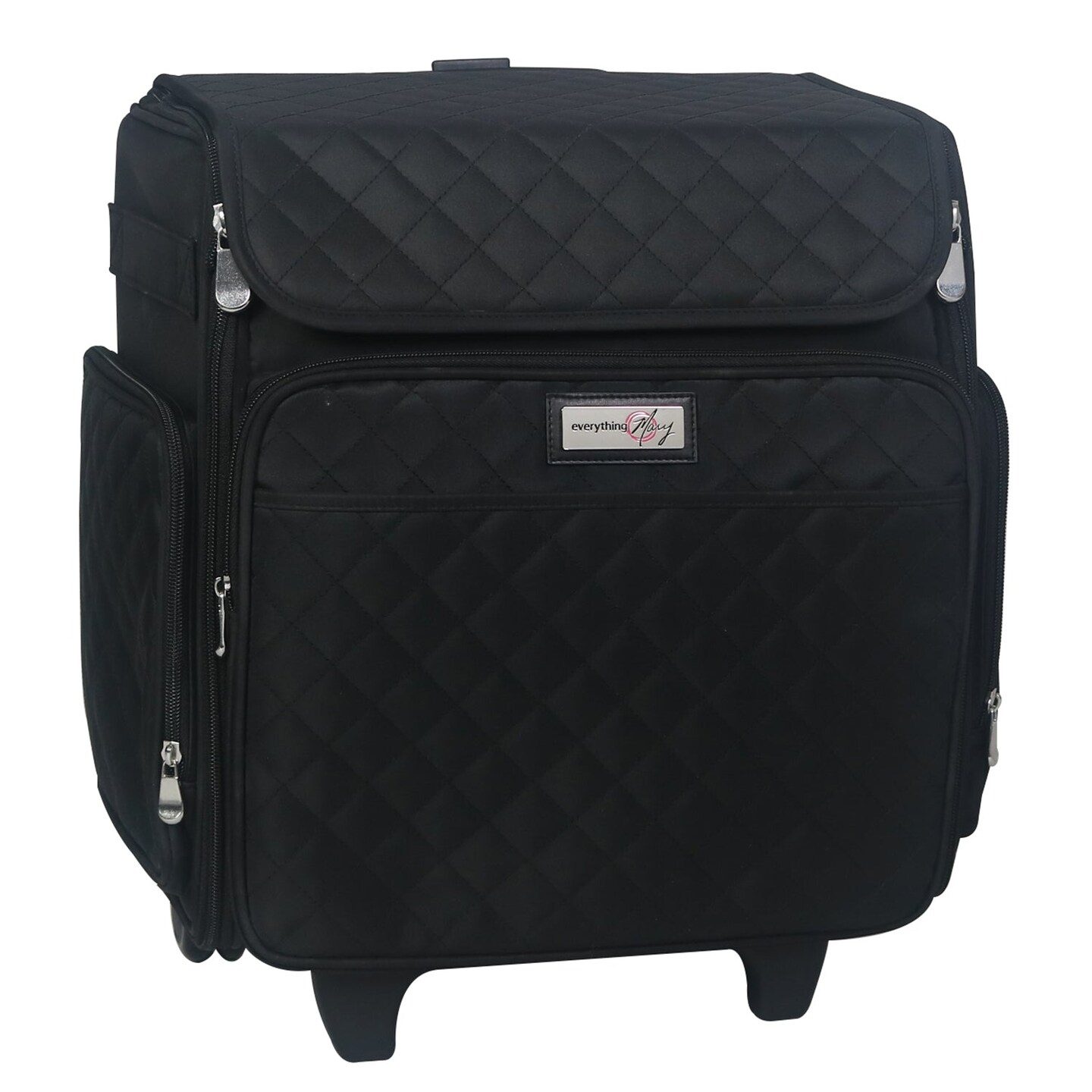 Collapsible Rolling Scrapbook &#x26; Featherweight Case, Black Quilted