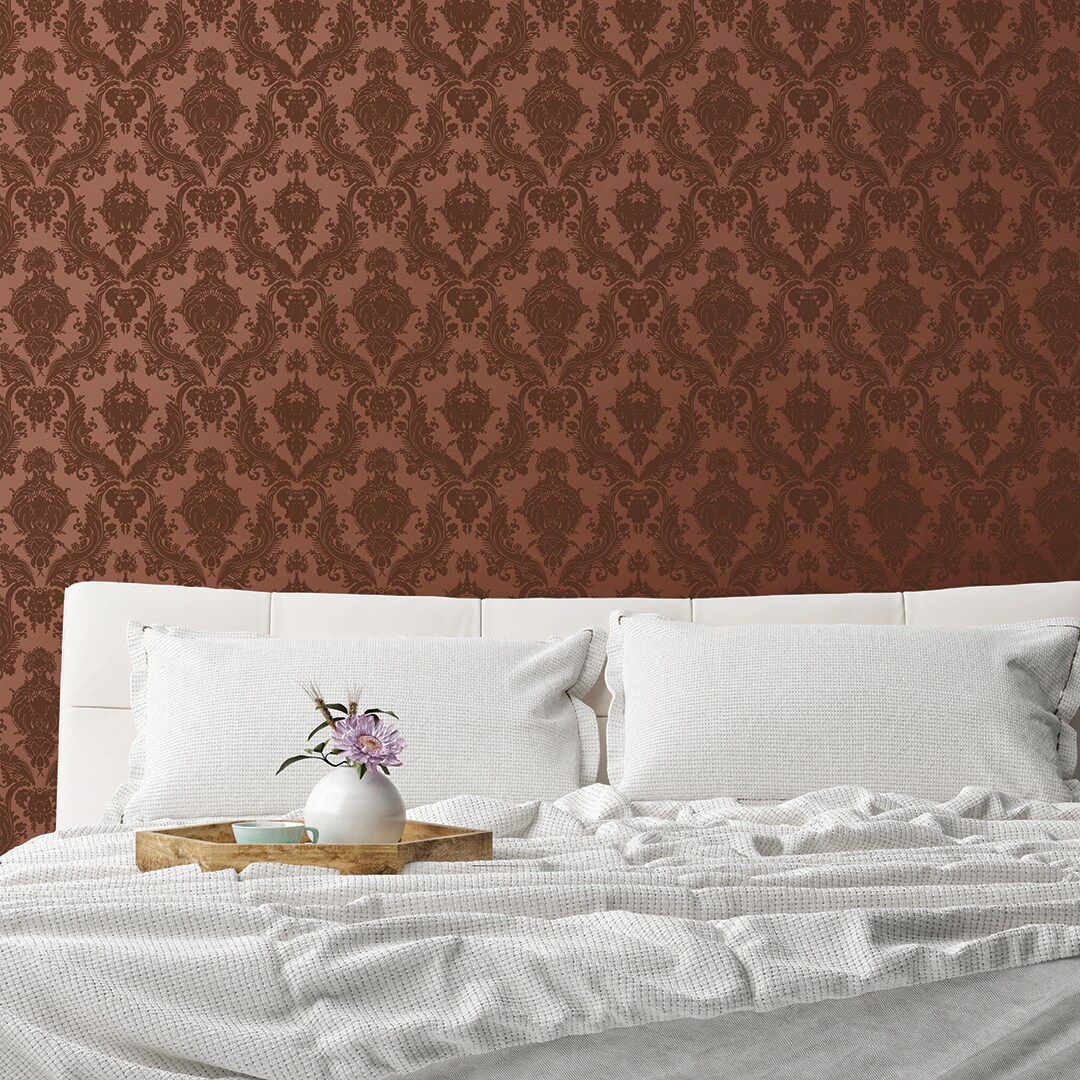 Tempaper Damsel Textured Peel and Stick Wallpaper Metallic Ruby