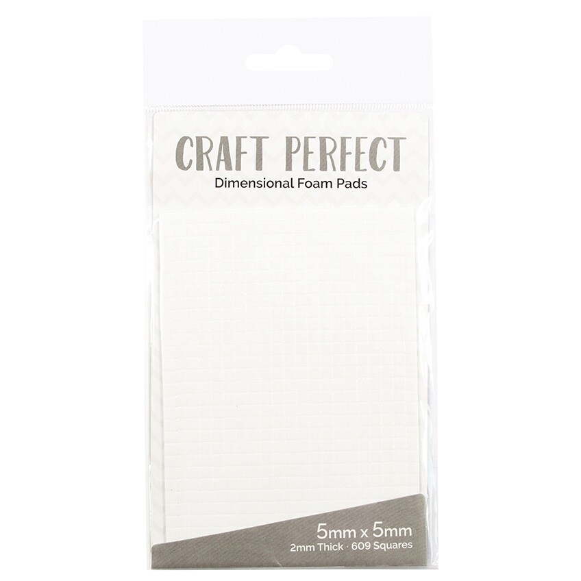 3/16" Dimensional Foam Adhesive Squares, White (609/pk) - 9750e