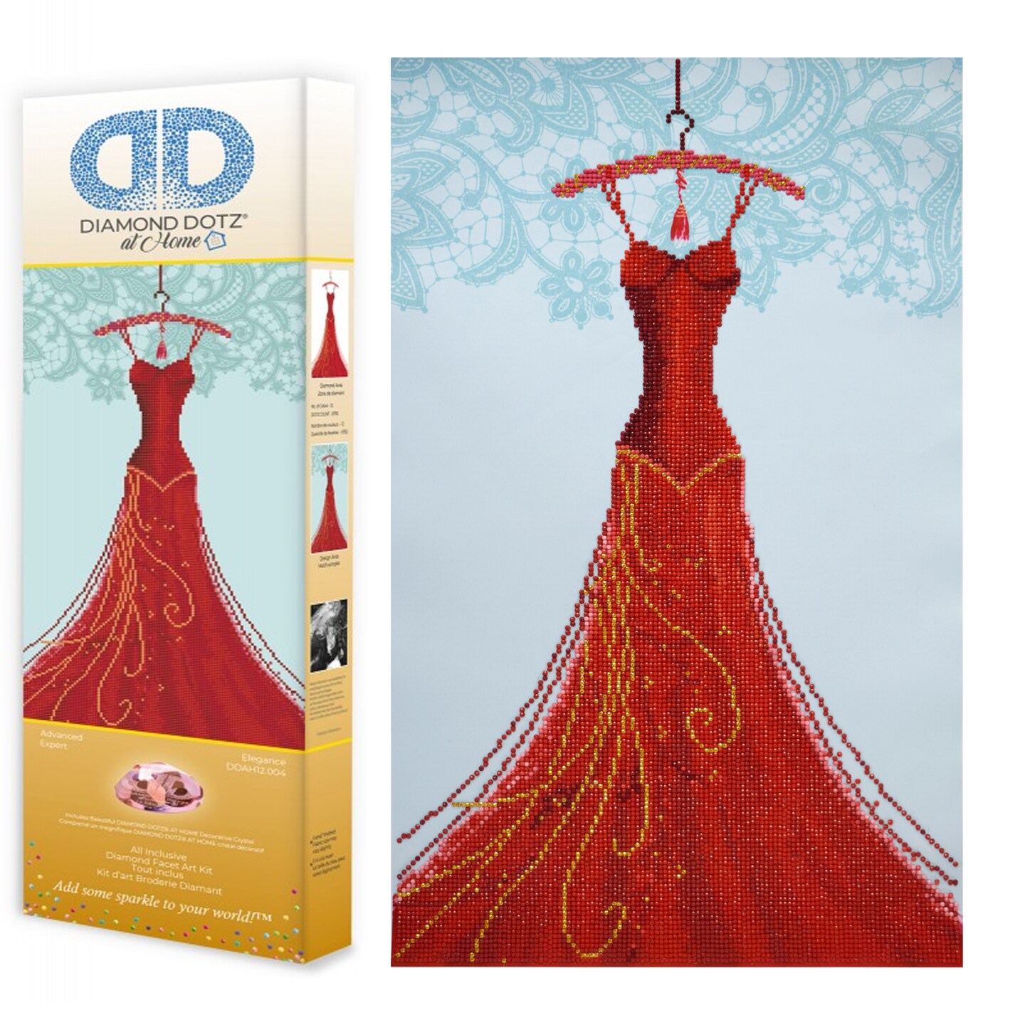 Diamond Dotz at Home - Elegance, Partial Drill, Round Dotz, Diamond Painting Kits, Diamond Art Kits for Adults, Gem Art,  Diamond Art, Diamond Dotz, 14&#x22;x22&#x22;