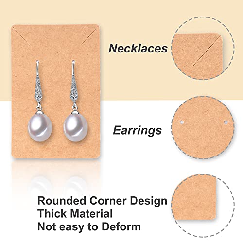 100 Pieces Earring Holder Cards 200 Pieces Earring Backs and 100 Jewelry Packaging for Earrings Necklace Jewelry Bags 3.5x2.4 Inches (Brown)