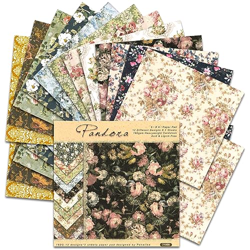  Scrapbooking Paper 12 X 12 Inch, 24 Sheets Craft Scrapbook  Paper Pad, Single-Side Printing Cardstock Paper Supplies For Crafting Card  Making Decorative Background Art Album