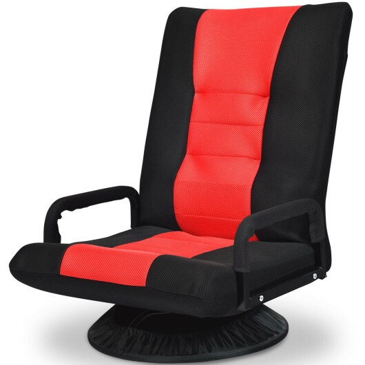 6-Position Adjustable Swivel Folding Gaming Floor Chair