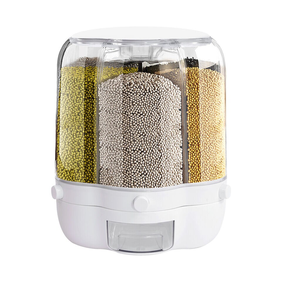 Large Rotating Storage Container 360&#xB0; Food Grain Rice Dispenser
