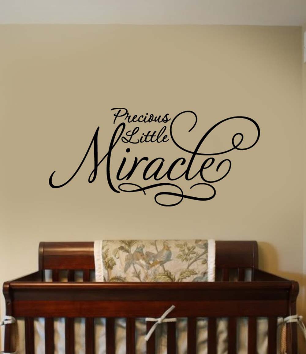 Precious Little Miracle Nursery Wall Art Decor Quote Vinyl