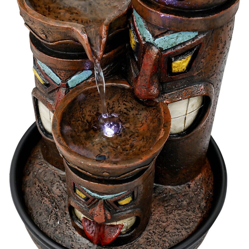 3 tier Tiki Statue Tabletop Water Fountains