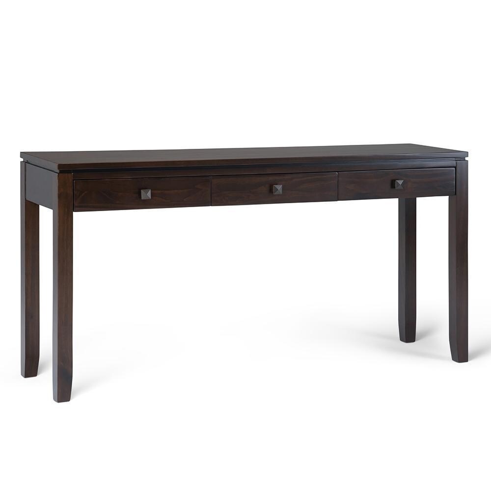 Cosmopolitan Wide Console Table Solid Wood Entryway Sofa Table 3 Drawers 60 Inch