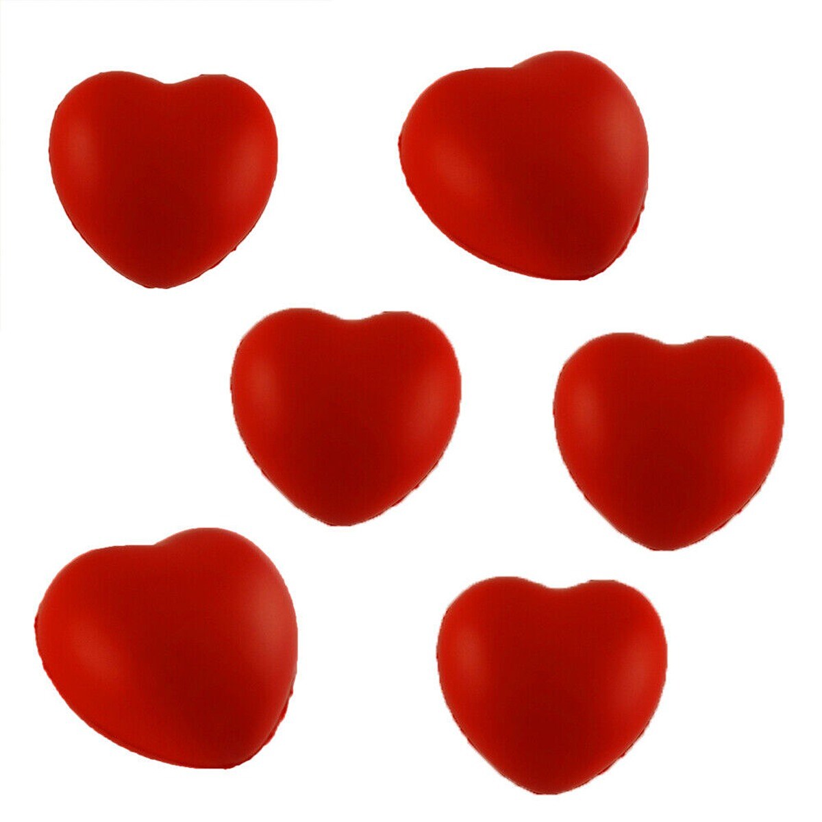 Plastic Squeezable Heart Valentines Day Special Gift 6 pcs