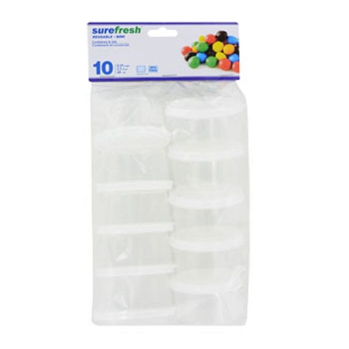 20 Pack of Small Round plastic Mini Storage Containers