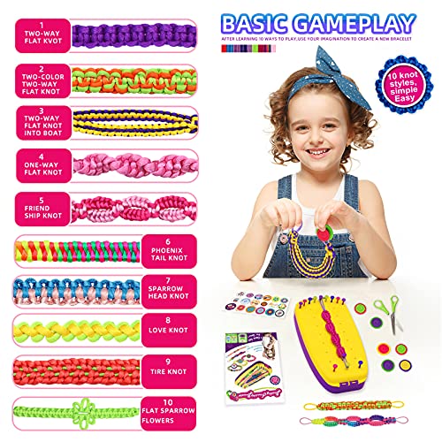 Bracelet Making Kit Toys, Ages 7 8 9 10 11 12 Year Old Girls Gifts Ideas, Birthday Present for Teen Girl, Arts and Crafts String Maker Tool, Bracelet DIY, Kids Travel Activity Set