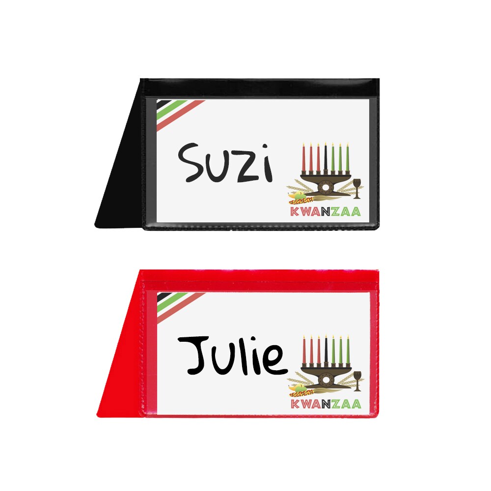 StoreSMART - Placecard Nametag Holders - Kwanzaa Pack - 20 Pack - Black and Red