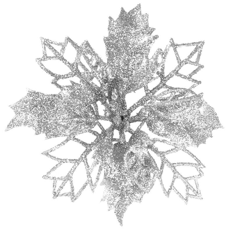 10 Glitter Poinsettia Christmas Hanging Flowers Michaels