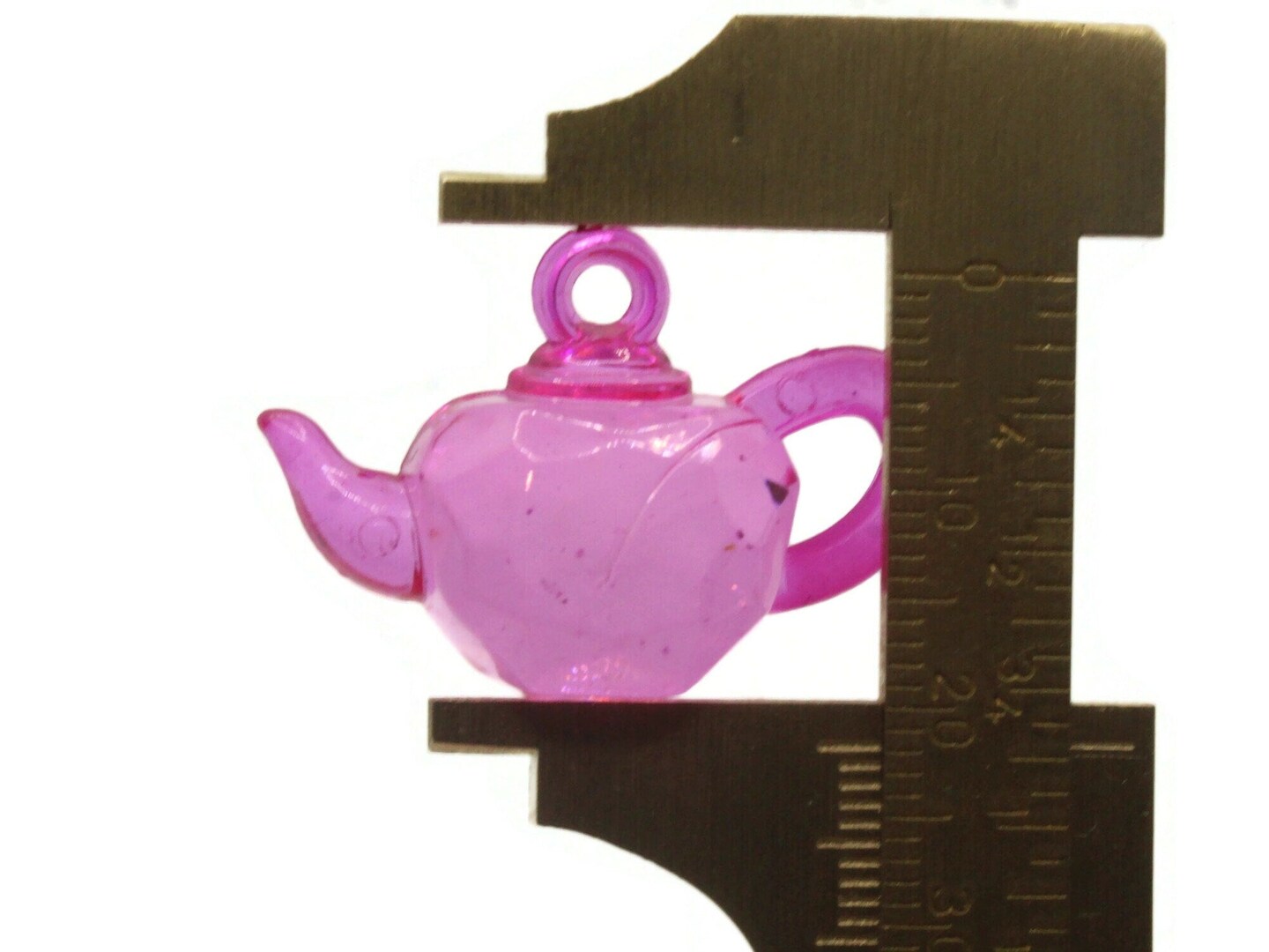 6 32mm Mixed Color Miniature Teapot Plastic Charms