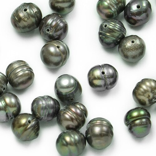 Freshwater Pearl Beads - Gray - 6-7mm - 8&#x22; Strand