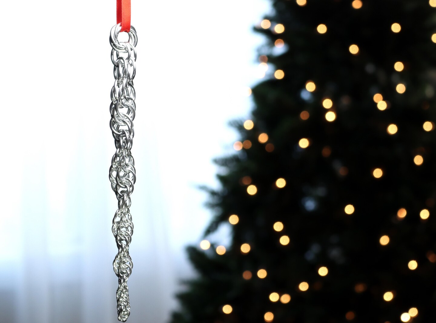 DIY Spiral Icicle Ornament Kit, Craft a Silver Chainmail Spiral from  Included Supplies and Tutorial with this Beginner Winter Decor DIY Kit