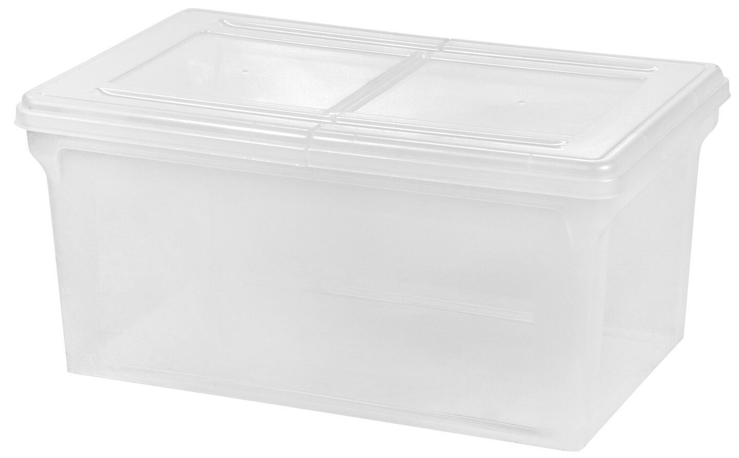 Iris Letter Size Split-Lid File Storage Box, Clear