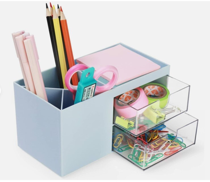 Plastic Desk Organizer with Pen Holder