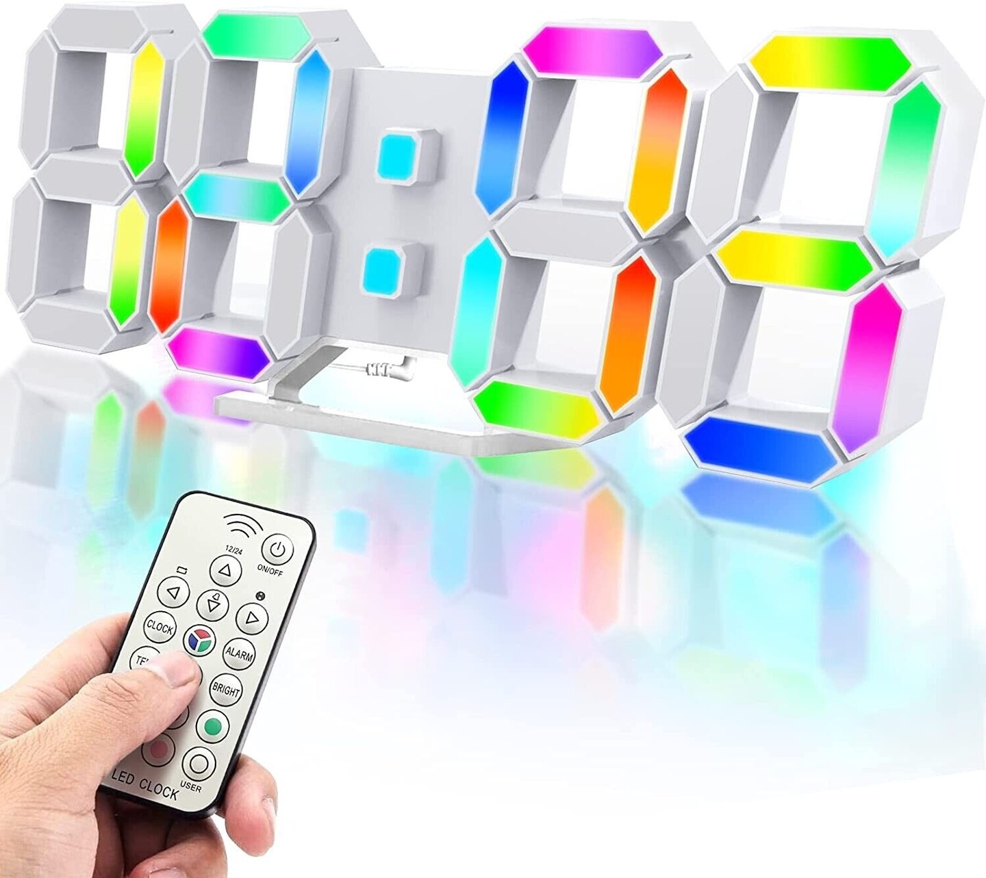 Multicolor Digital Alarm Clock with Remote