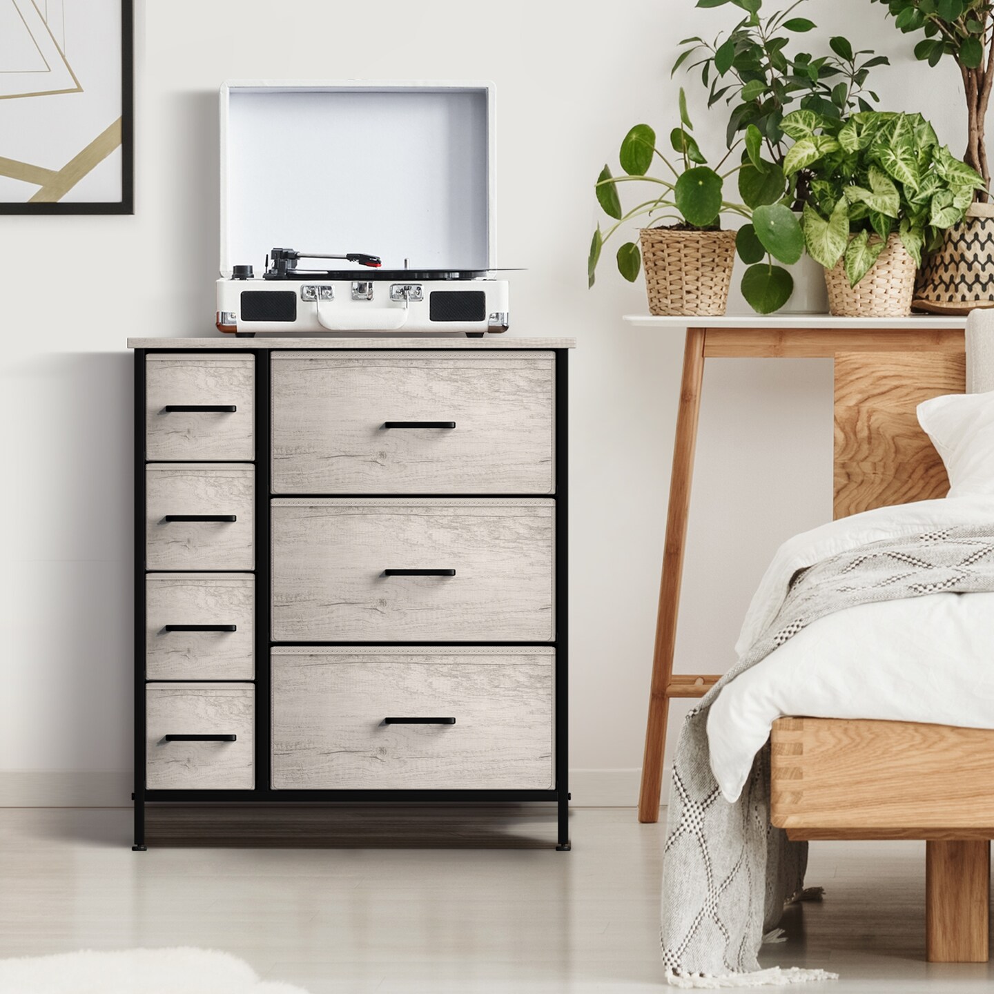 Sorbus Dresser with Drawers - Furniture Storage Tower Unit for Bedroom, Hallway, Closet, Office Organization - Steel Frame, Wood Top, Easy Pull Fabric Bins