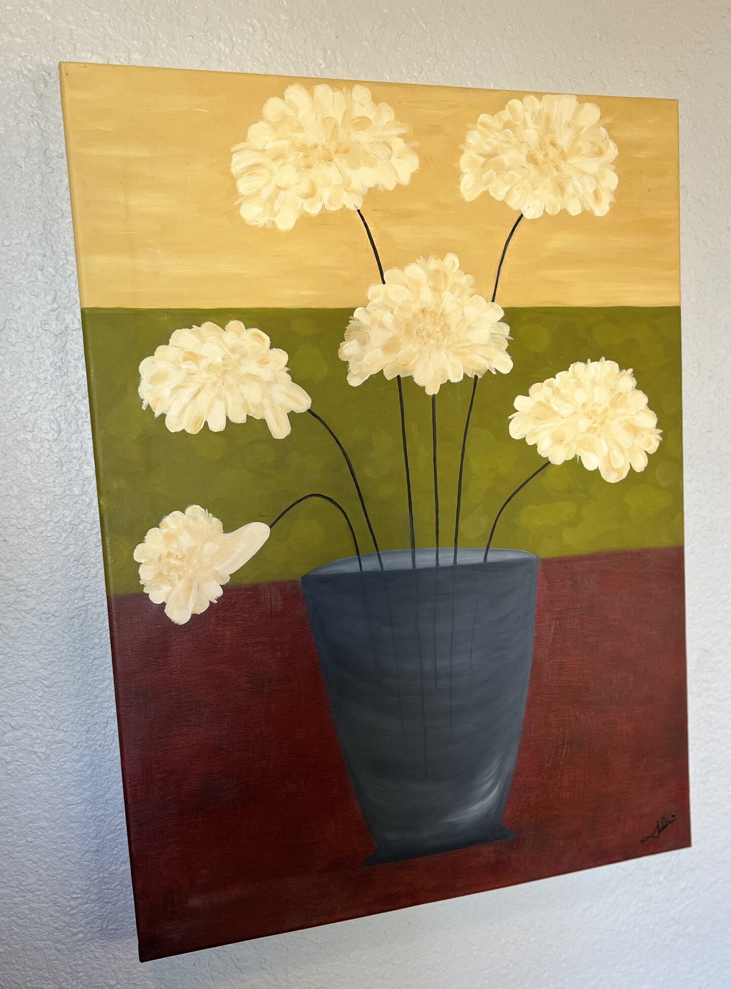 Vase and sale Flowers acrylic original painting