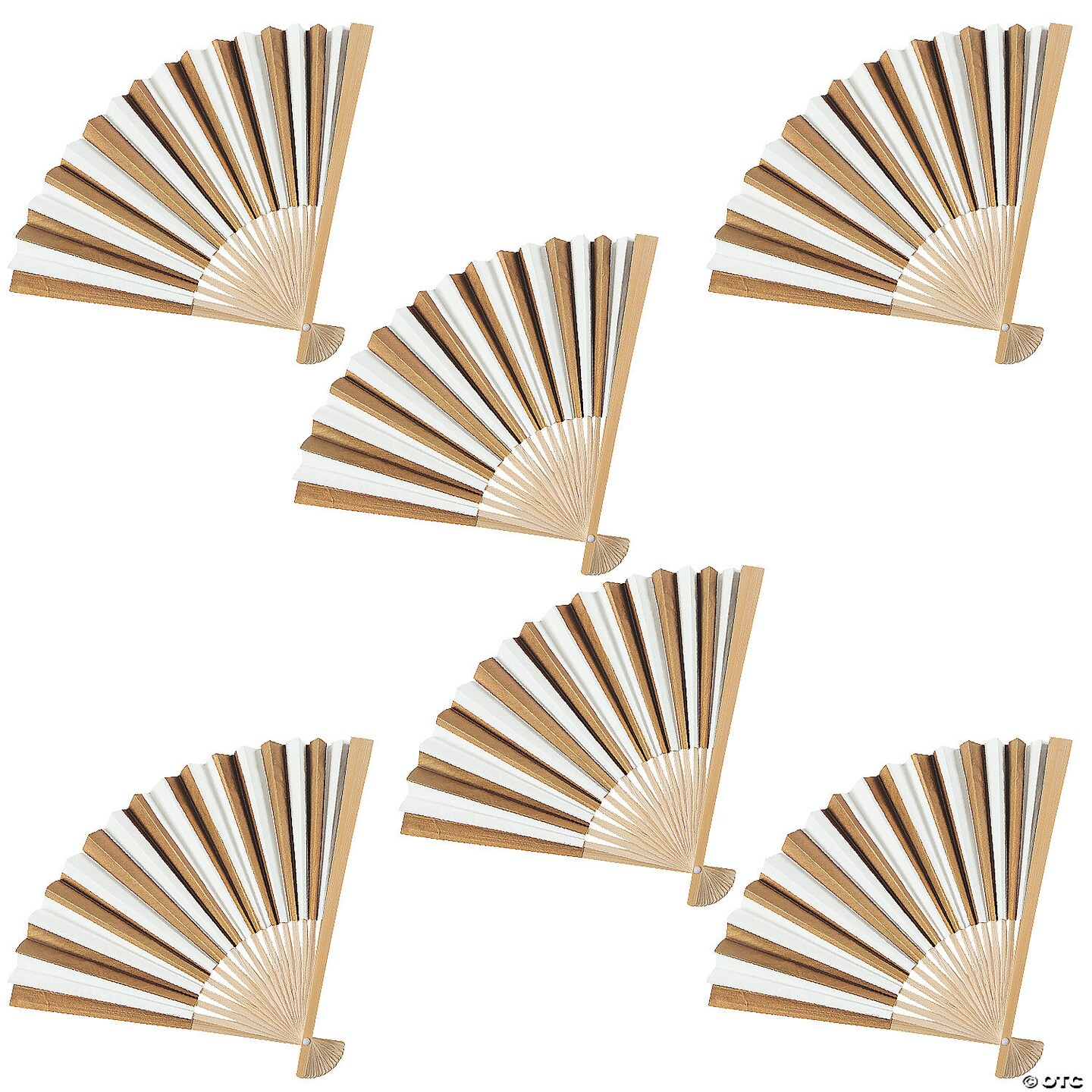 Bulk 48 Pc. Stripe Folding Hand Fans