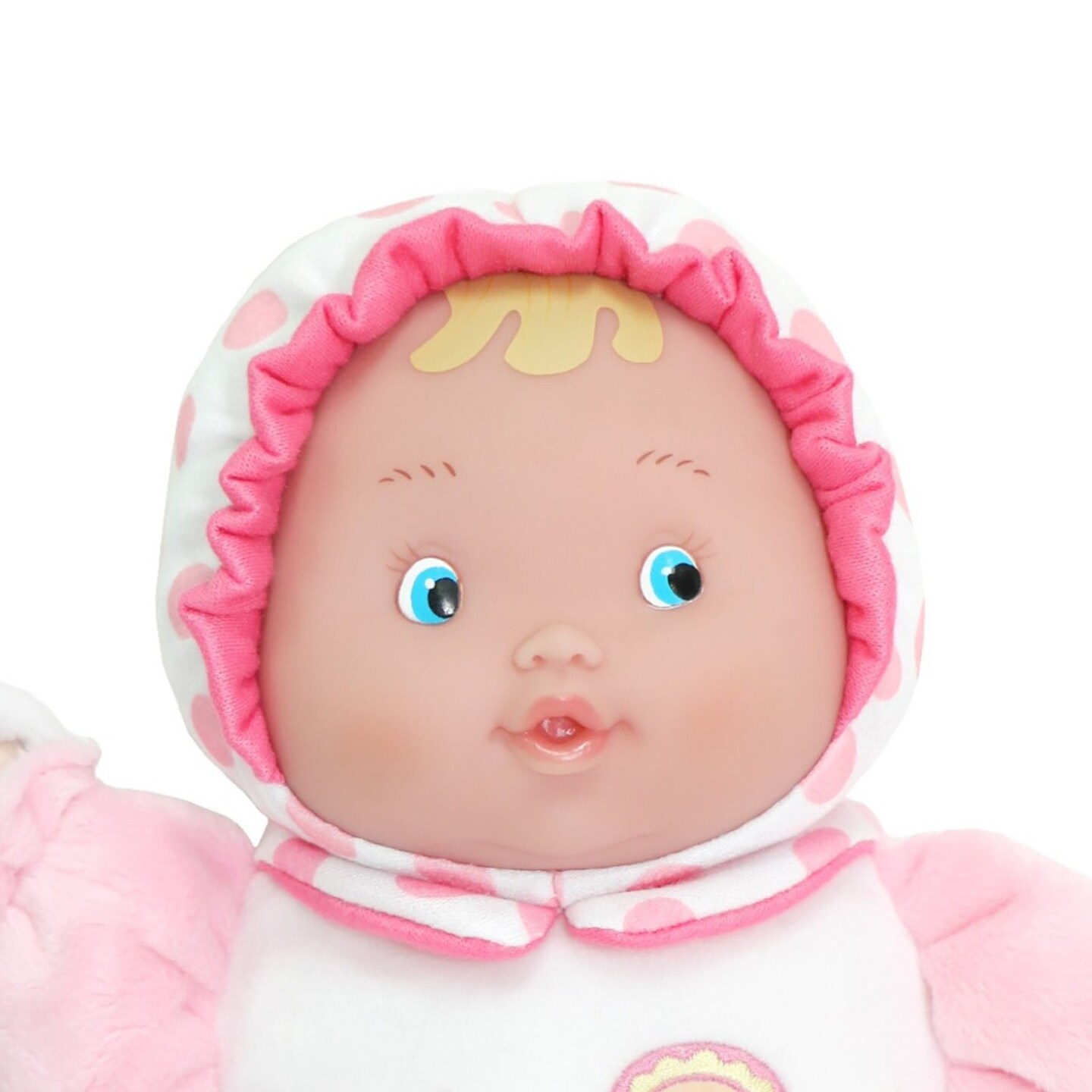 Lil&#x27; Hugs Baby&#x27;s First Soft Doll, Vinyl Face, Pastel Outfits with Rattle, 12&#x22; Caucasian
