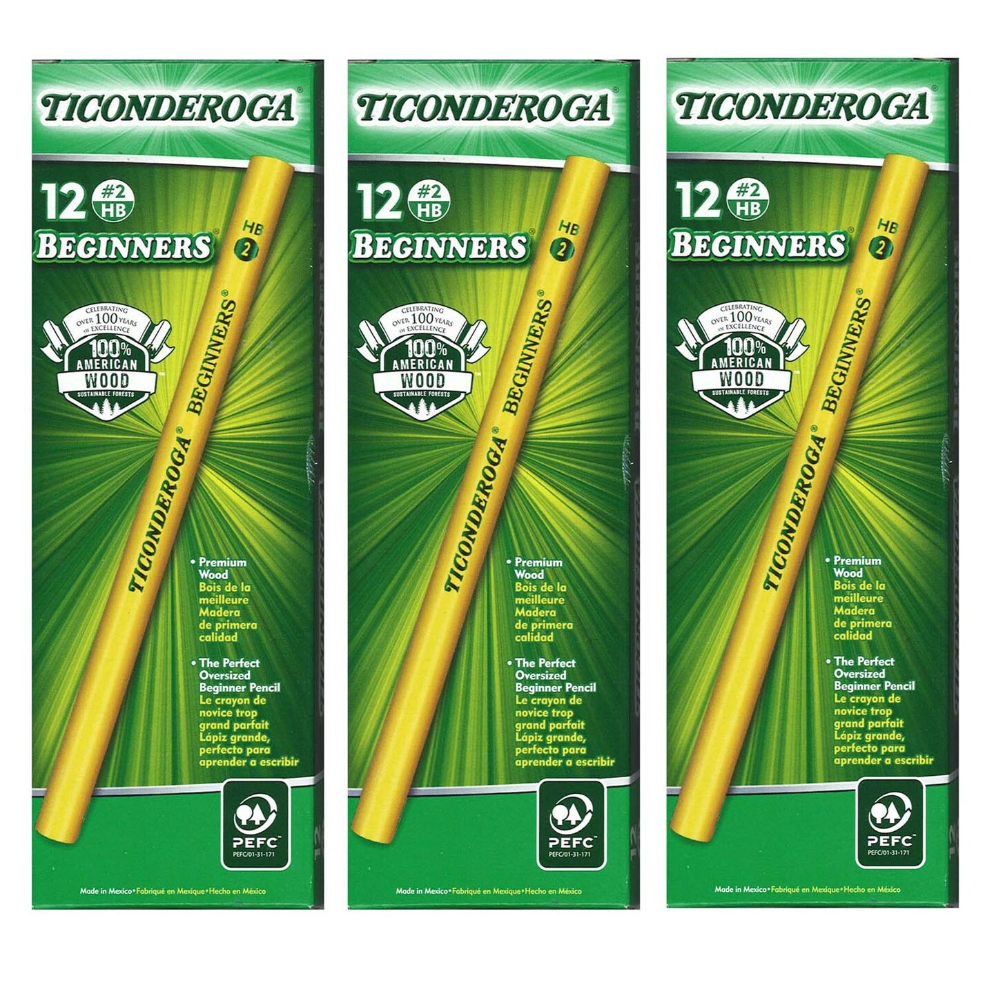Beginners&#xAE; Pencils without Eraser, 12 Per Pack, 3 Packs