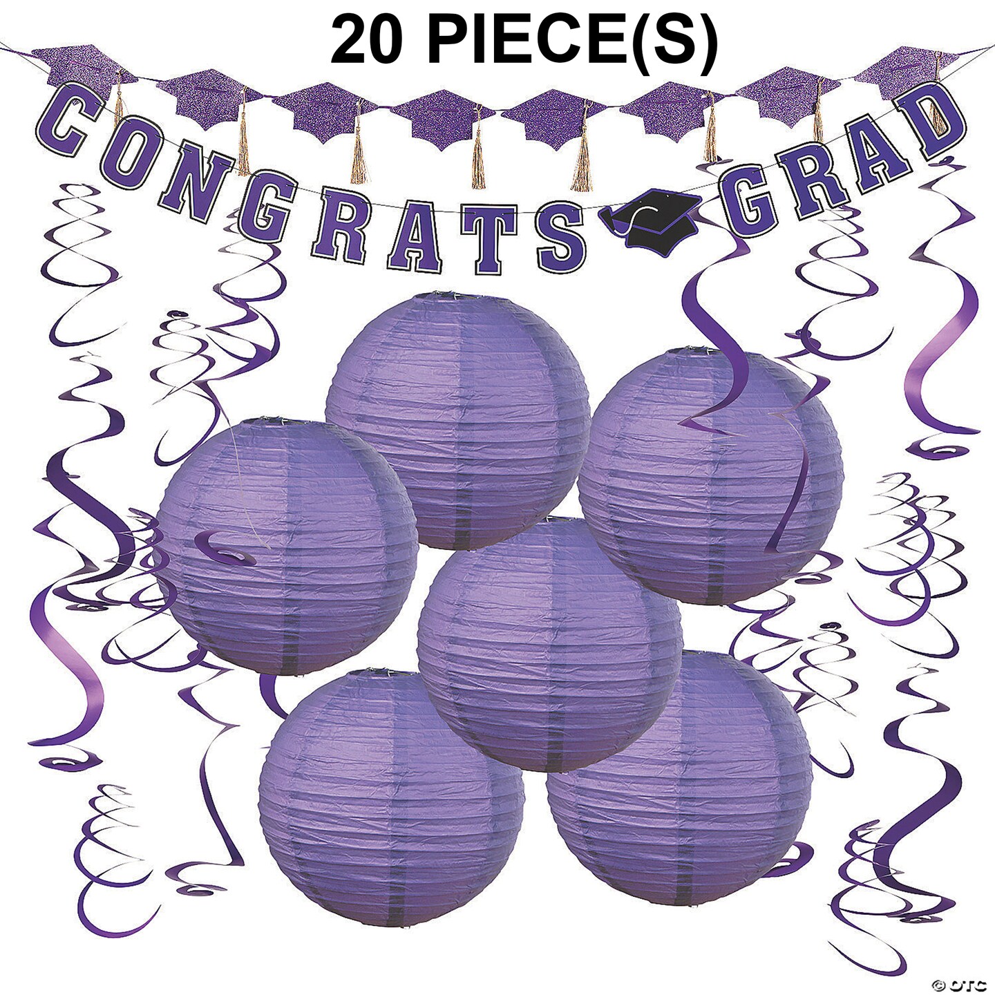 Congrats Grad Hanging Decorations Kit - 20 Pc.