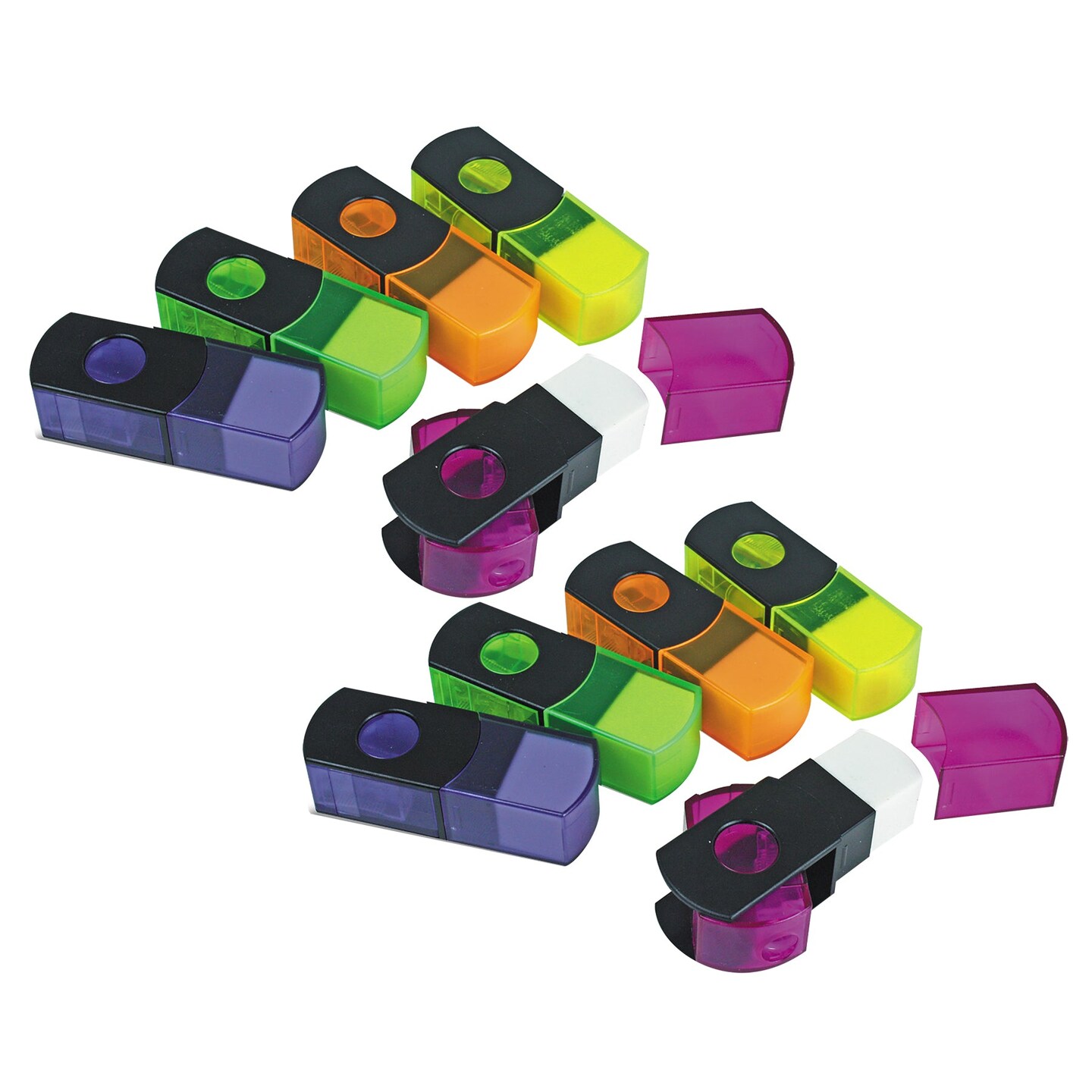 2&#x27; N 1 Sharpener with Flip to Eraser, Pack of 10