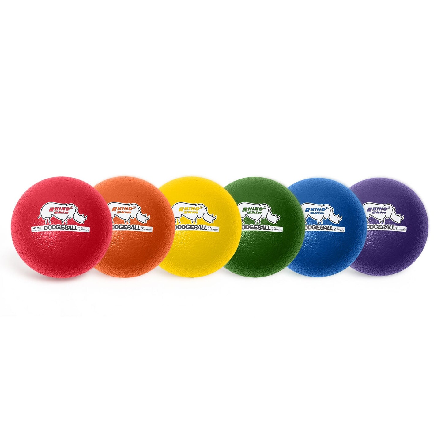 Rhino Skin&#xAE; 6-Inch Low Bounce Dodgeball Set, Assorted Colors, Set of 6