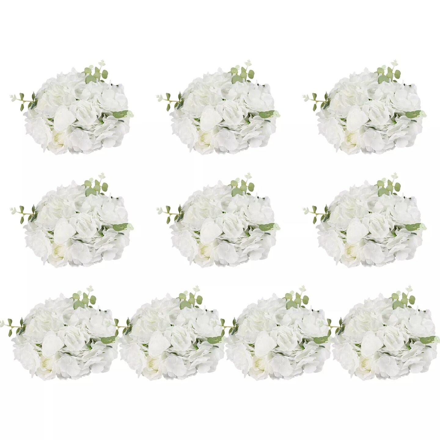 10-Pieces 12-Head Artificial Flower Balls for Wedding Centerpieces