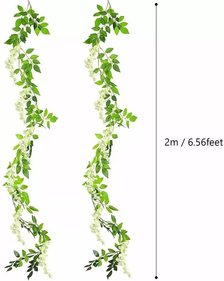 4X Artificial Fake Hanging Flowers Vine Plant Home Garden Outdoor Wedding Decor