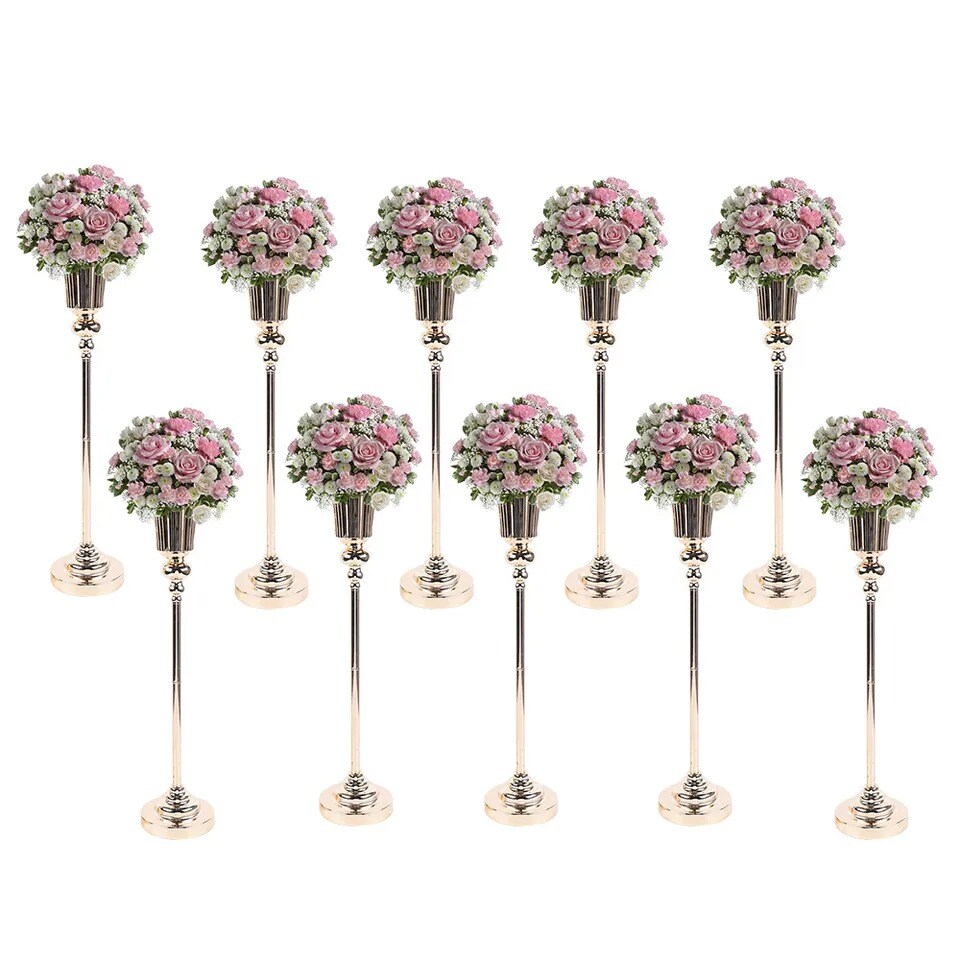 2-Pieces Metal Trumpet Vases for Wedding Centerpieces