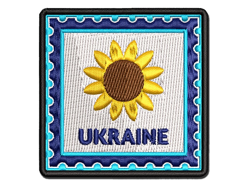 Ukraine Travel National Flower Sunflowers Multi-Color Embroidered Iron-On or Hook &#x26; Loop Patch Applique
