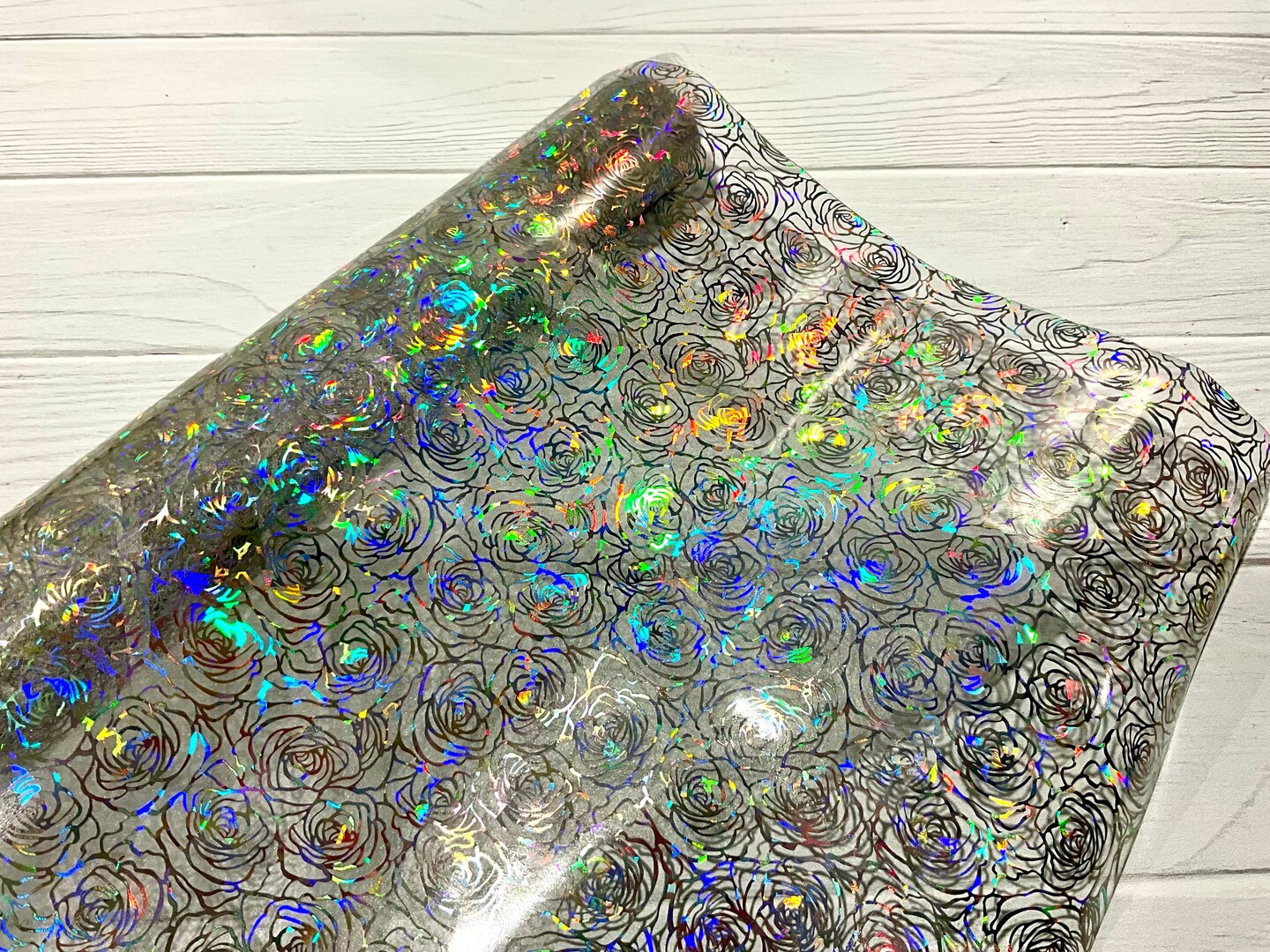 Holographic Clear Roses Vinyl