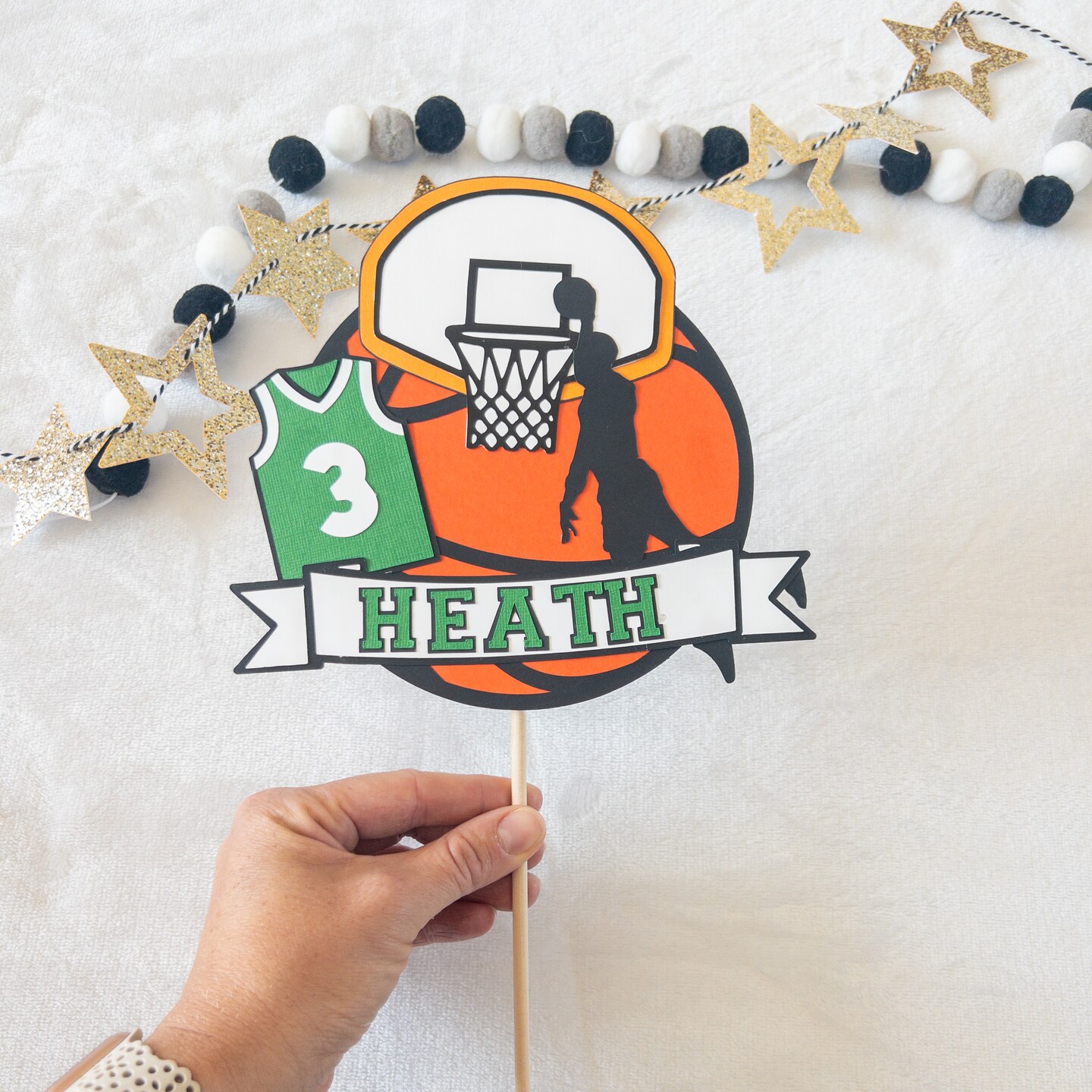 Basketball Cake Topper | MakerPlace by Michaels for Free Printable Basketball Cupcake Toppers Printable