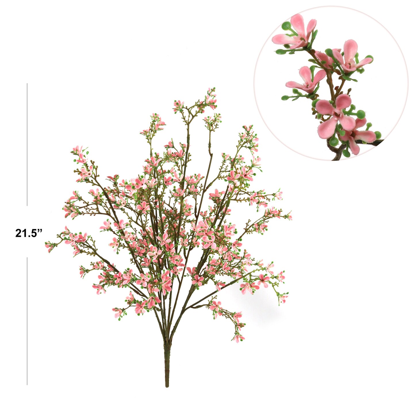 12-Pack: 22&#x22; Mini Pink Flower Bush with 14 Sprays by Floral Home&#xAE;