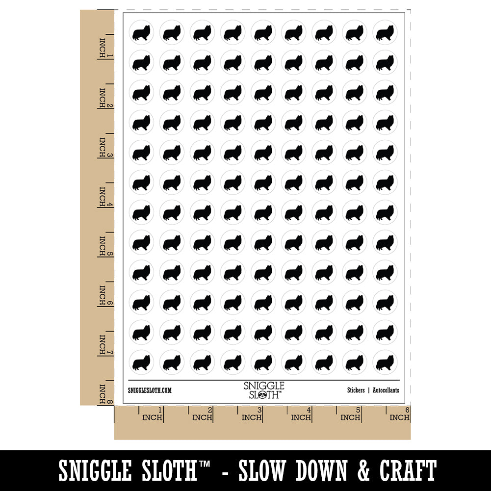 Shetland Sheepdog Sheltie Dog Solid 200+ 0.50&#x22; Round Stickers
