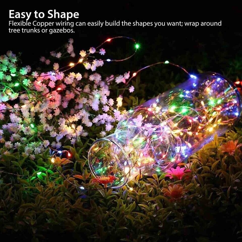 100 LED Solar Power String Fairy Lights Garden Outdoor Party Christmas Lamp